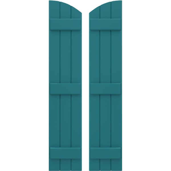 Ekena Millwork Americraft 3-Board (3 Batten) Wood Joined Board-n-Batten Shutters w/Ellipt Top, ARW401BE311X77ANH, PR ARW401BE311X77ANH - main